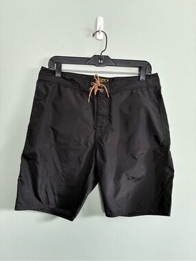 Men's Obey Black Nylon Summer Swim Quick Dry Streetwear Shorts Sz 32